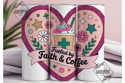 Fueled by Faith Coffee 20oz Wrap Sublimation sassyprint 