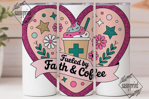 Fueled by Faith Coffee 20oz Wrap Sublimation sassyprint 