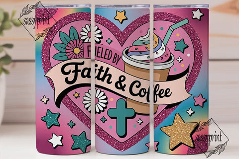 Fueled by Faith Coffee 20oz Wrap Sublimation sassyprint 