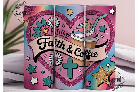 Fueled by Faith Coffee 20oz Wrap Sublimation sassyprint 