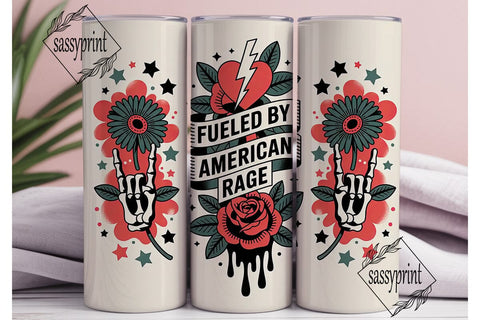 Fueled by Rage 20oz Tumbler Wrap Sublimation sassyprint 