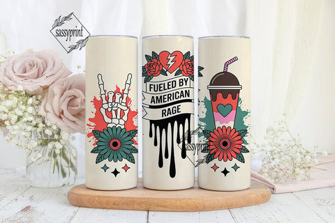 Fueled by Rage 20oz Tumbler Wrap Sublimation sassyprint 