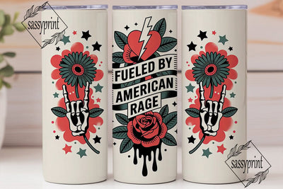 Fueled by Rage 20oz Tumbler Wrap Sublimation sassyprint 