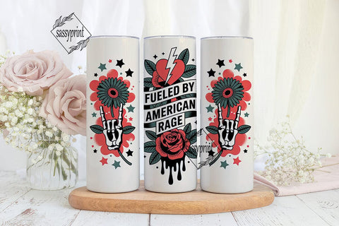 Fueled by Rage 20oz Tumbler Wrap Sublimation sassyprint 