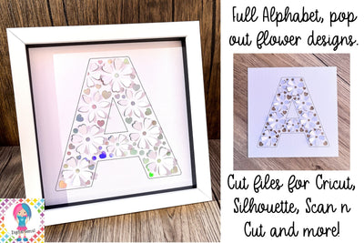 Full Alphabet, Pop out flower petals SVG SVG Digital Gems 