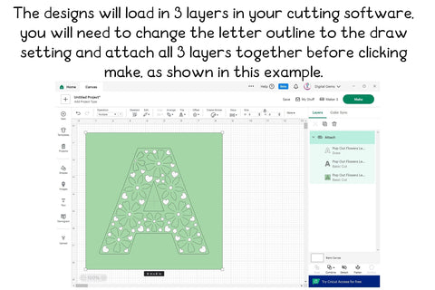 Full Alphabet, Pop out flower petals SVG SVG Digital Gems 