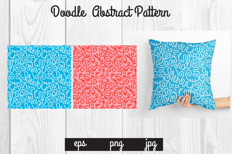 Full color Doodle abstract pattern,graphic background - So Fontsy