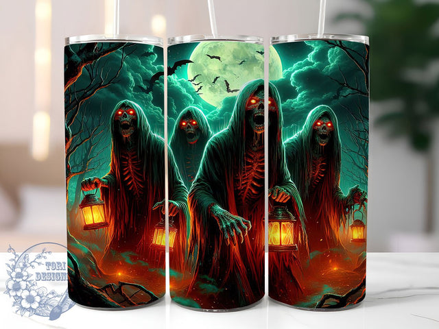 Full Moon Zombie Halloween Tumbler, Full Moon, Zombie Tumbler, 20Oz Tumbler, Sublimation Design, Spooky Bats, Horror Theme Sublimation ToriDesigns 