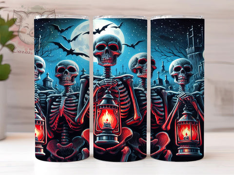 Full Moon Zombies and Bats 20oz Tumbler Png, Straight & Tapered Tumbler Png, Halloween Zombies Tumbler Png, Digital Download PNG Sublimation Lara' s Designs 