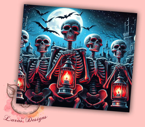 Full Moon Zombies and Bats 20oz Tumbler Png, Straight & Tapered Tumbler Png, Halloween Zombies Tumbler Png, Digital Download PNG Sublimation Lara' s Designs 