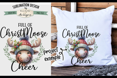 Full Of Christ Moose Cheer | PNG Design for Sublimation or DTF Sublimation Ewe-N-Me Designs 