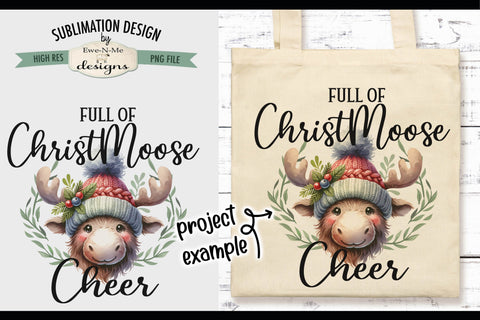 Full Of Christ Moose Cheer | PNG Design for Sublimation or DTF Sublimation Ewe-N-Me Designs 