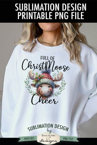 Full Of Christ Moose Cheer | PNG Design for Sublimation or DTF Sublimation Ewe-N-Me Designs 