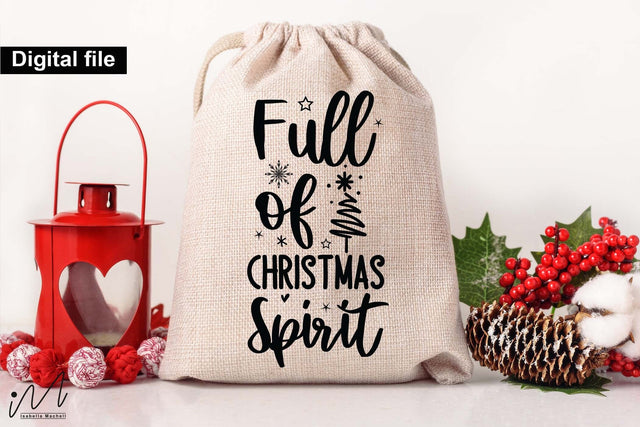 Full of Christmas Spirit SVG – Funny Wine Bag Design SVG Isabella Machell 
