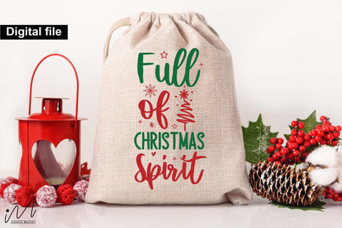 Full of Christmas Spirit SVG – Funny Wine Bag Design SVG Isabella Machell 