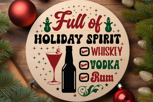 Full of holiday spirit whiskey vodka rum SVG Angelina750 