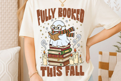 Fully Booked Ghost PNG| Bookish Halloween Sublimation PNG. Sublimation CosmosFineArt 