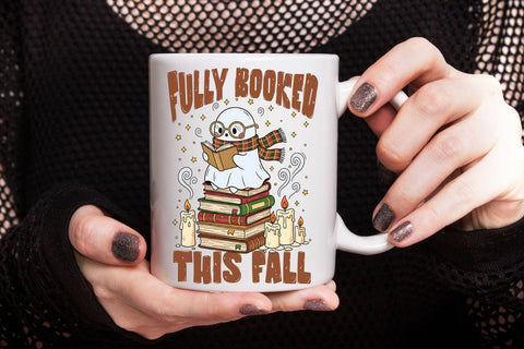 Fully Booked Ghost PNG| Bookish Halloween Sublimation PNG. Sublimation CosmosFineArt 