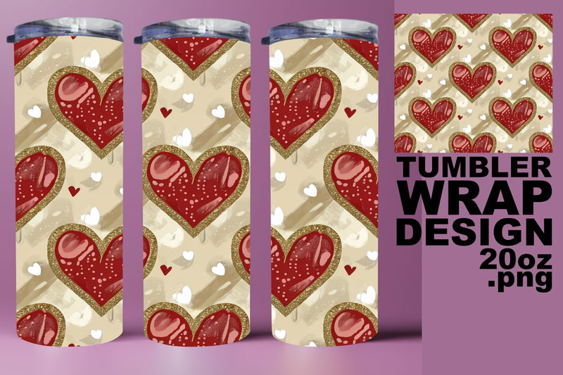 Fun and colorful tumbler design, ideal for crafting! , Heart Sublimation HoodArtCraft 