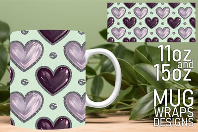 Fun and creative mug wraps, ideal for your next project! , Heart Sublimation HoodArtCraft 