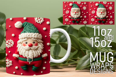 Fun and creative templates, perfect for your mug projects! , 3D Santa Sublimation HoodArtCraft 