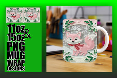 Fun and creative wraps, ideal for all your mug projects! , 3D Xmas Sublimation HoodArtCraft 