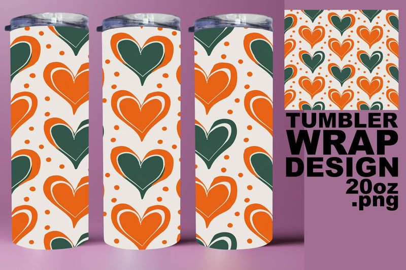 Fun and trendy tumbler wrap, great for drinkware! , Heart Sublimation HoodArtCraft 