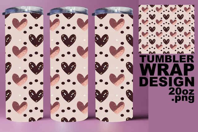 Fun and trendy tumbler wrap, ideal for sublimation! , Heart Sublimation HoodArtCraft 