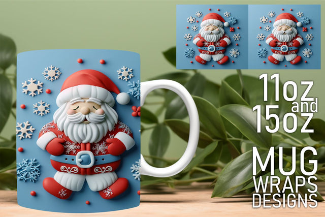 Fun and unique wraps, perfect for all your mug needs! , 3D Santa Sublimation HoodArtCraft 