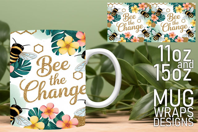 Fun and unique wraps, perfect for all your mug needs! , Bee Sublimation HoodArtCraft 