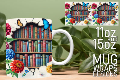 Fun and vibrant mug wraps, ideal for personal touches! , Books Sublimation HoodArtCraft 