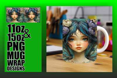 Fun and vibrant mug wraps, ideal for personal touches! , Fairy Sublimation HoodArtCraft 