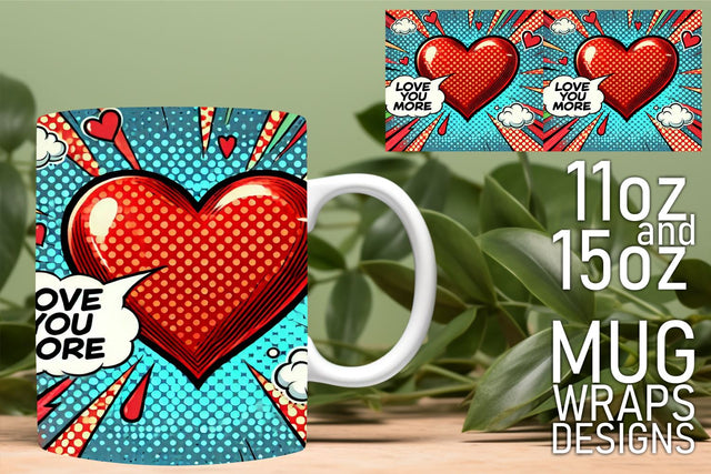 Fun and vibrant wraps, perfect for creative mug designs! , 3D Heart Sublimation HoodArtCraft 
