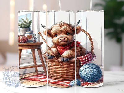 Fun Baby Highland Cow 20oz Skinny Tumbler, Highland Cow Tumbler Png, Straight & Tapered Tumbler Wrap, Instant Digital Download Sublimation ToriDesigns 