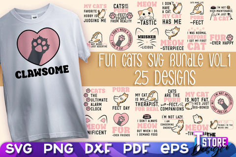 Fun Cat SVG Design | Fun Cats SVG Quotes | Funny Cat SVG Quotes v.1 SVG The T Store Design 