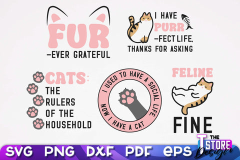 Fun Cat SVG Design | Fun Cats SVG Quotes | Funny Cat SVG Quotes v.2 SVG The T Store Design 