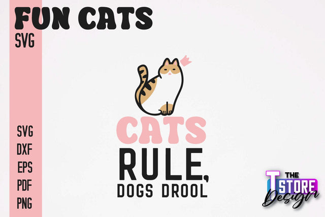 Fun Cat SVG Design | Fun Cats SVG Quotes | Funny Cat SVG Quotes v.2 SVG The T Store Design 