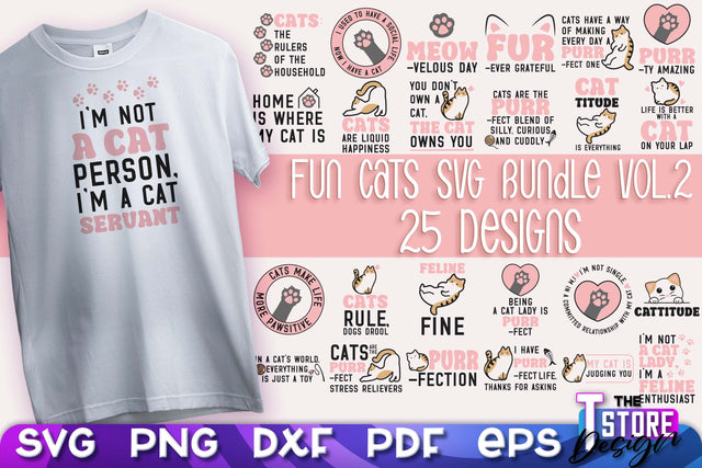 Fun Cat SVG Design | Fun Cats SVG Quotes | Funny Cat SVG Quotes v.2 SVG The T Store Design 