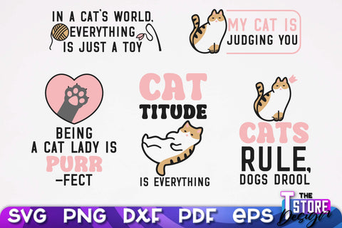Fun Cat SVG Design | Fun Cats SVG Quotes | Funny Cat SVG Quotes v.2 SVG The T Store Design 