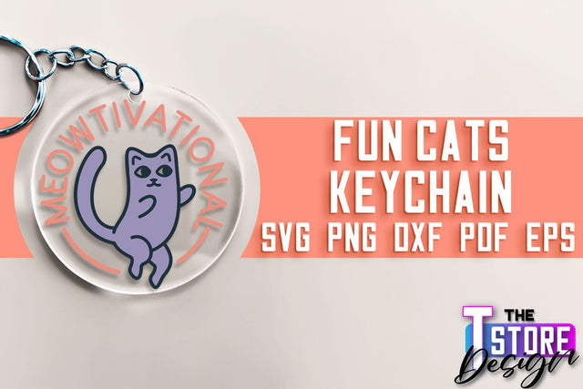 Fun Cats Keychain SVG | Cat SVG Design | SVG File SVG The T Store Design 