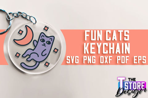 Fun Cats Keychain SVG | Cat SVG Design | SVG File SVG The T Store Design 