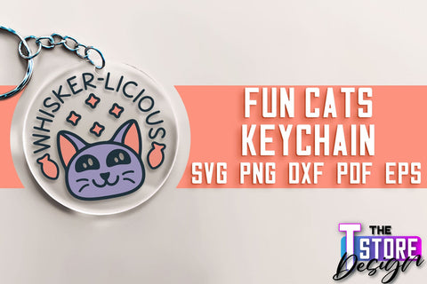 Fun Cats Keychain SVG | Cat SVG Design | SVG File SVG The T Store Design 