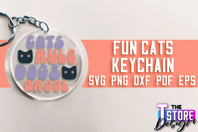 Fun Cats Keychain SVG | Cat SVG Design | SVG File SVG The T Store Design 