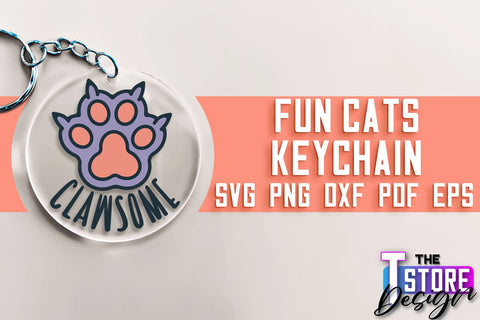 Fun Cats Keychain SVG | Cat SVG Design | SVG File SVG The T Store Design 