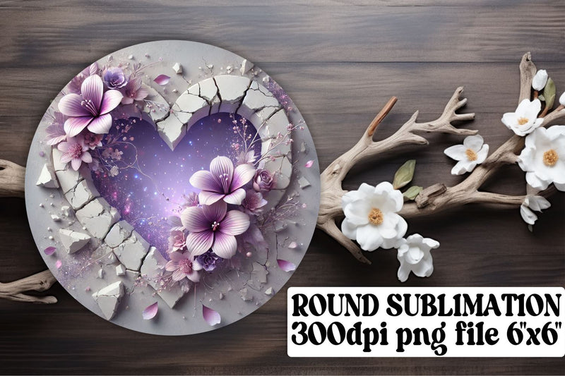 Fun circle designs for keychains, ready for colorful use! , 3D Heart Sublimation afrosvg 