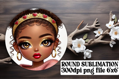 Fun circle designs for keychains, ready for colorful use! , Love Girl Sublimation afrosvg 