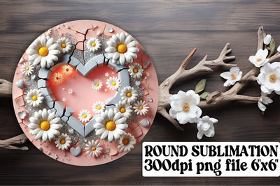 Fun circle designs, perfect for keychain sublimation projects! , 3D Heart Sublimation afrosvg 