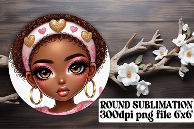 Fun circle PNGs for unique keychains, perfect for sublimation! , Love Girl Sublimation afrosvg 