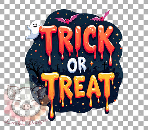Fun Halloween, Trick Or Treat, PNG Files, Sublimation Designs, Halloween Party, Spooky Graphics, Halloween Decorations, Fall Crafts Sublimation Lara' s Designs 