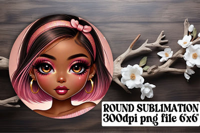 Fun keychain designs, ideal for round PNG sublimation! , Love Girl Sublimation afrosvg 
